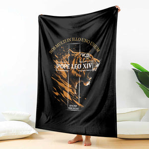Cardinal Pope Leo XIV Throw Blanket Nos Multi In Illo Uno Unum 267th Pope From Chicago Tiger TS11 Print Your Wear