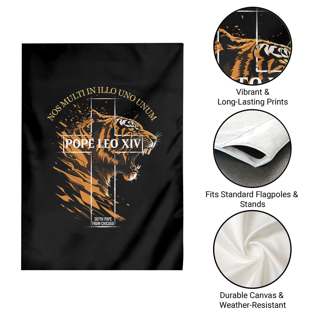 Cardinal Pope Leo XIV Garden Flag Nos Multi In Illo Uno Unum 267th Pope From Chicago Tiger TS11 Print Your Wear