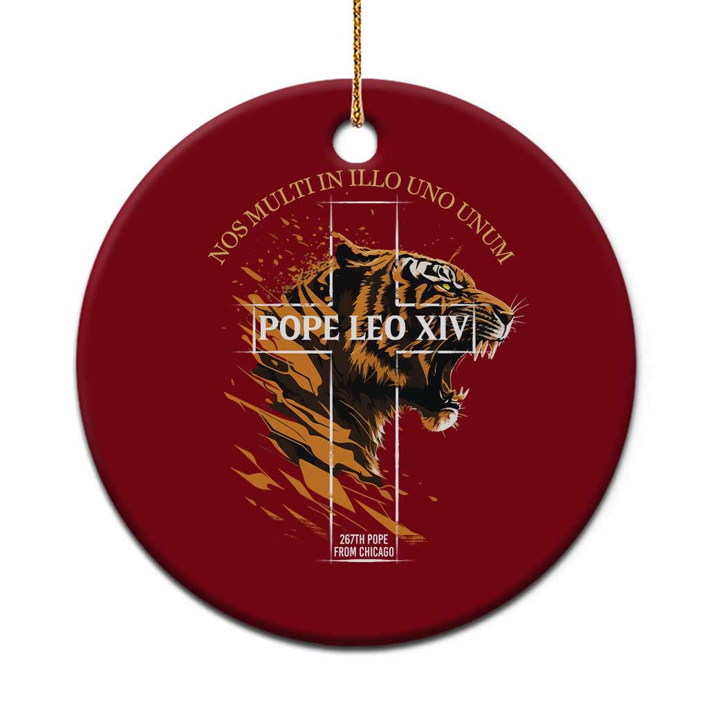 Cardinal Pope Leo XIV Ceramic Ornament Nos Multi In Illo Uno Unum 267th Pope From Chicago Tiger TS11 1pc Red Print Your Wear
