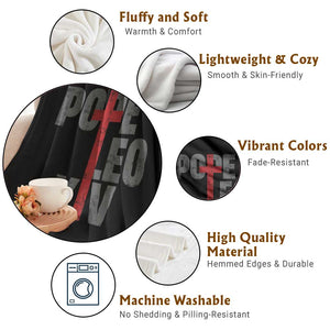 Pope Leo XIV Throw Blanket First American Pope Catholic Religious Cross TS11 Print Your Wear