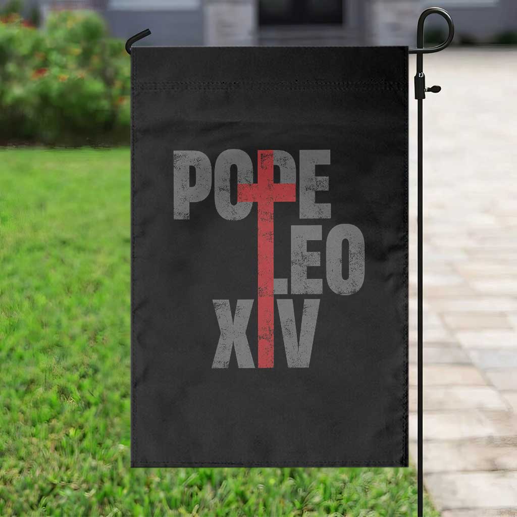 Pope Leo XIV Garden Flag First American Pope Catholic Religious Cross TS11 Print Your Wear