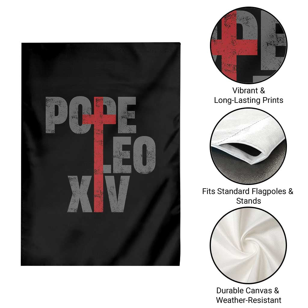 Pope Leo XIV Garden Flag First American Pope Catholic Religious Cross TS11 Print Your Wear