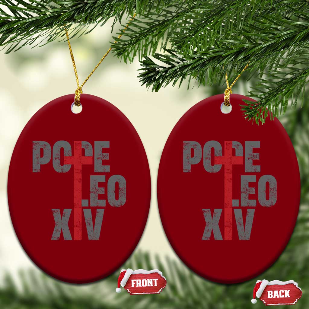 Pope Leo XIV Ceramic Ornament First American Pope Catholic Religious Cross TS11 Print Your Wear