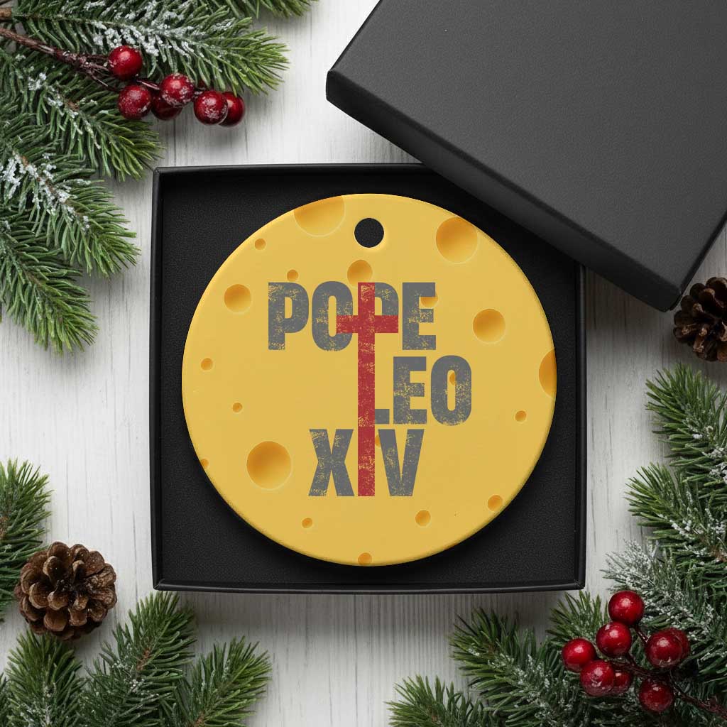 Pope Leo XIV Ceramic Ornament First American Pope Catholic Religious Cross TS11 1pc Yellow Cheese Print Your Wear
