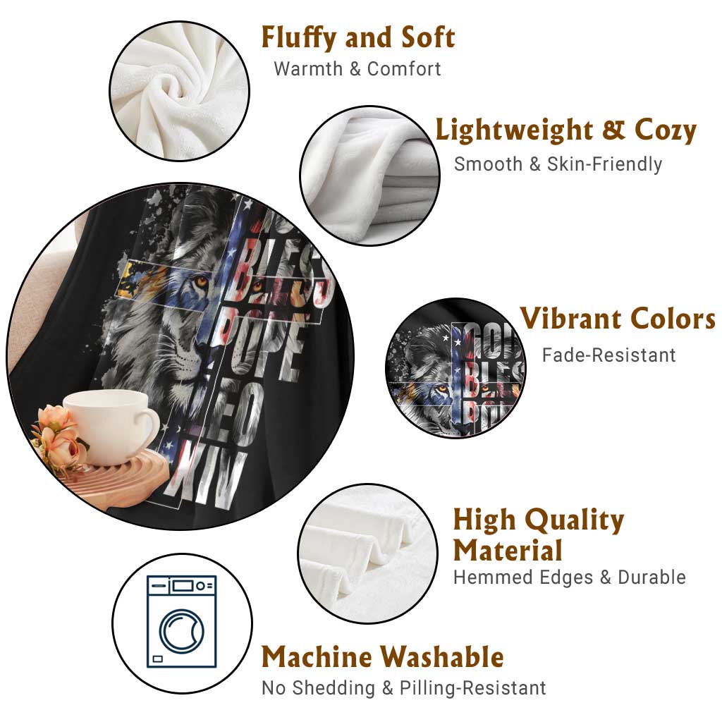 God Bless Pope Leo XIV Throw Blanket Lion American Flag TS11 Print Your Wear