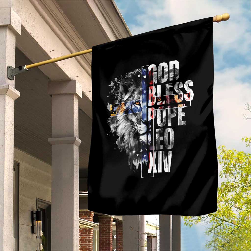 God Bless Pope Leo XIV Garden Flag Lion American Flag TS11 Print Your Wear