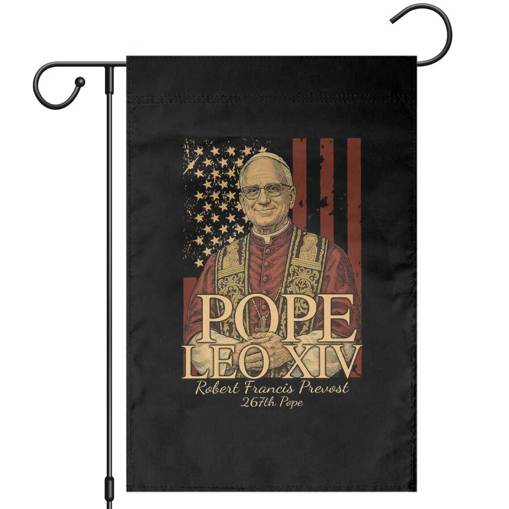Cardinal Pope Leo XIV Garden Flag 267th Robert Francis Prevost American Flag TS11 Black Print Your Wear