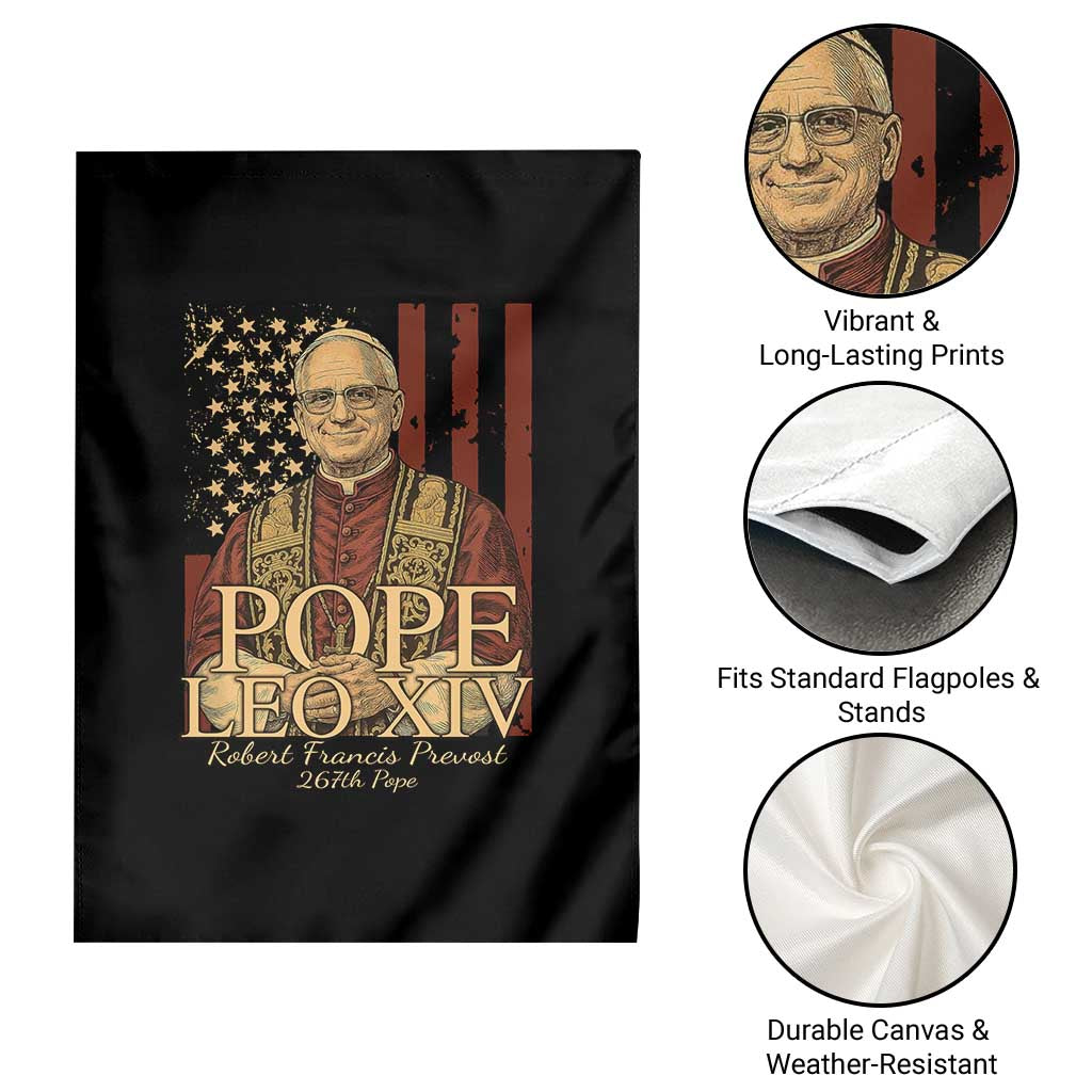 Cardinal Pope Leo XIV Garden Flag 267th Robert Francis Prevost American Flag TS11 Print Your Wear