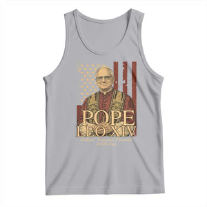 Cardinal Pope Leo XIV Tank Top 267th Robert Francis Prevost American Flag TS11 Athletic Heather Print Your Wear