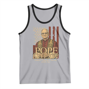 Cardinal Pope Leo XIV Tank Top 267th Robert Francis Prevost American Flag TS11 Athletic Heather Black Print Your Wear