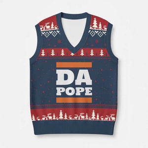 Funny Da Pope From America Chicago V-Neck Knit Sweater Vest TS11 Navy Red Print Your Wear