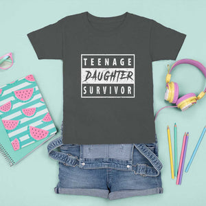 Teenage Daughter Survivor T Shirt For Kid Vintage Funny Popular Parenting Quote TS11 Dark Heather Print Your Wear