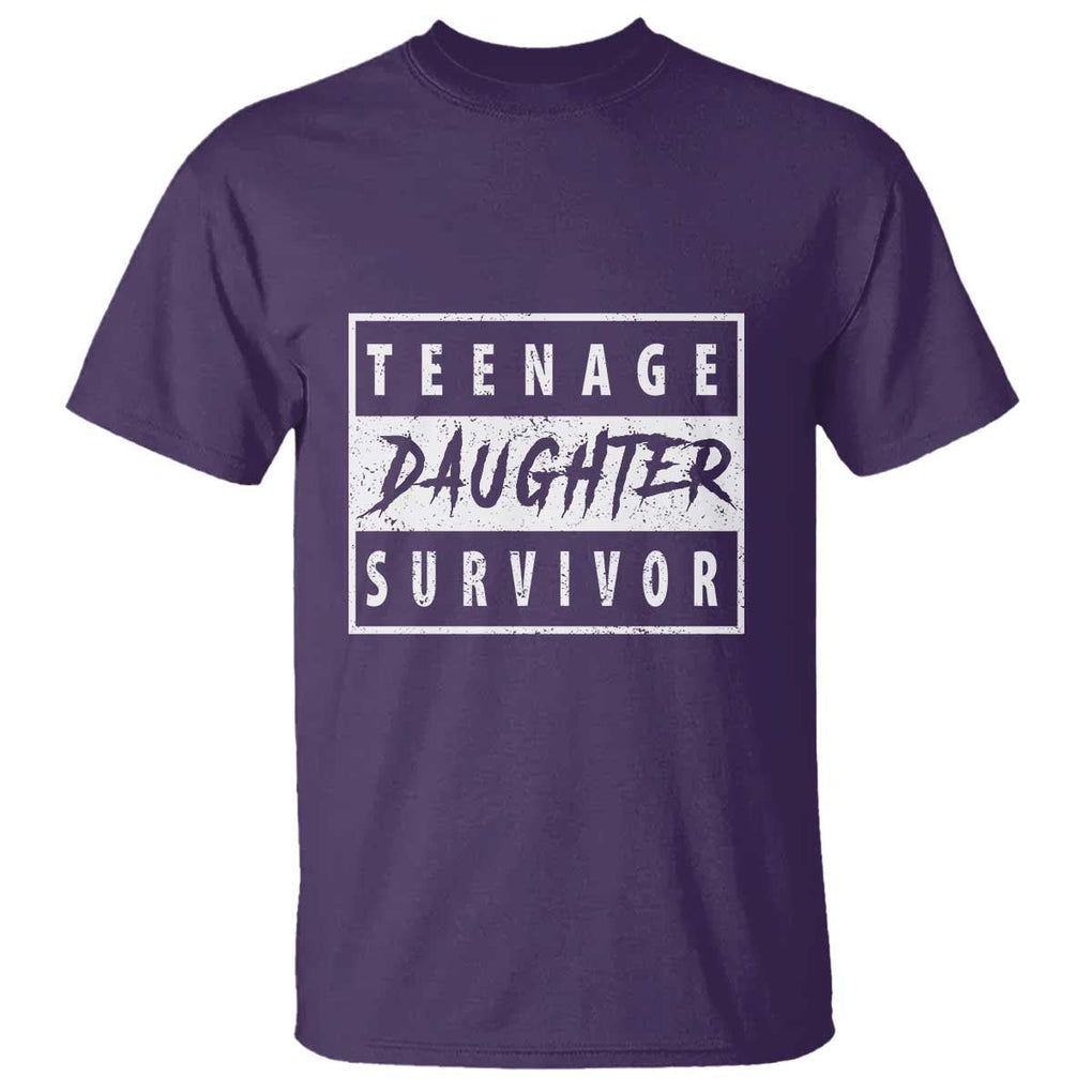 Teenage Daughter Survivor T Shirt Vintage Funny Popular Parenting Quote TS11 Purple Print Your Wear