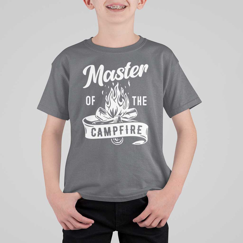 Camping Lover T Shirt For Kid Master Of The Campfire Camper Outdoor Activity TS11 Charcoal Print Your Wear