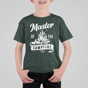 Camping Lover T Shirt For Kid Master Of The Campfire Camper Outdoor Activity TS11 Dark Forest Green Print Your Wear