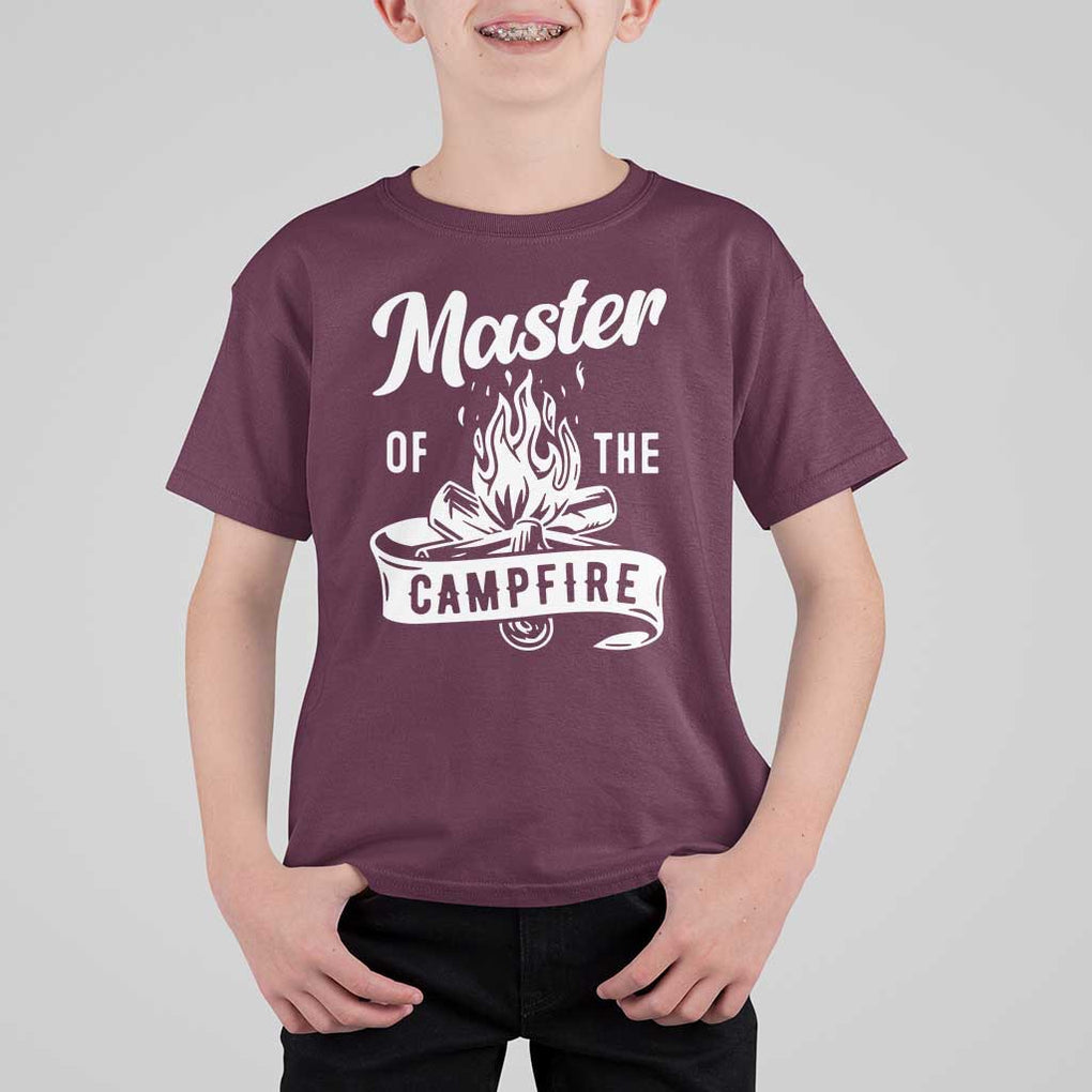 Camping Lover T Shirt For Kid Master Of The Campfire Camper Outdoor Activity TS11 Maroon Print Your Wear