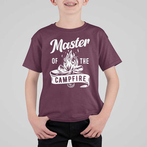 Camping Lover T Shirt For Kid Master Of The Campfire Camper Outdoor Activity TS11 Maroon Print Your Wear