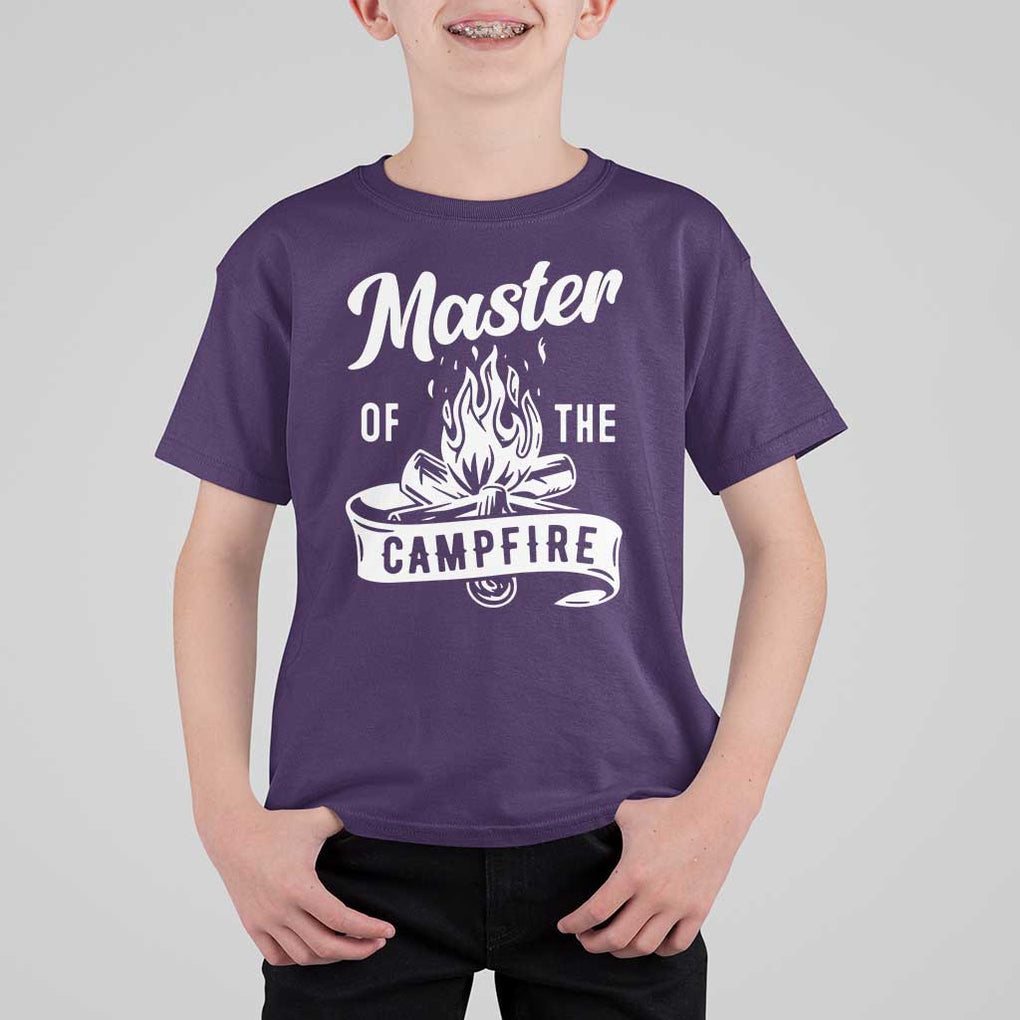 Camping Lover T Shirt For Kid Master Of The Campfire Camper Outdoor Activity TS11 Purple Print Your Wear