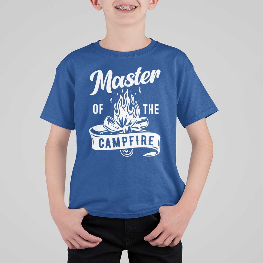 Camping Lover T Shirt For Kid Master Of The Campfire Camper Outdoor Activity TS11 Royal Blue Print Your Wear