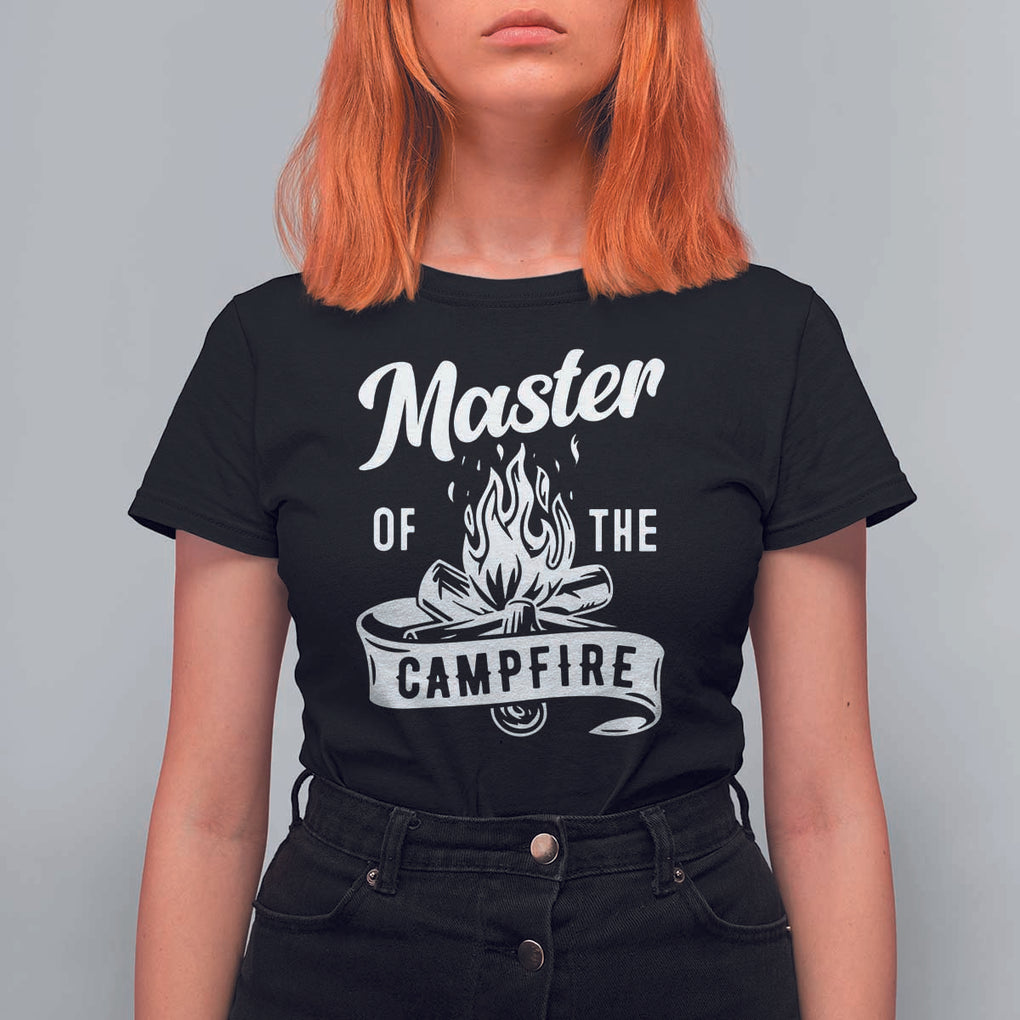 Camping Lover T Shirt For Women Master Of The Campfire Camper Outdoor Activity TS11 Black Print Your Wear