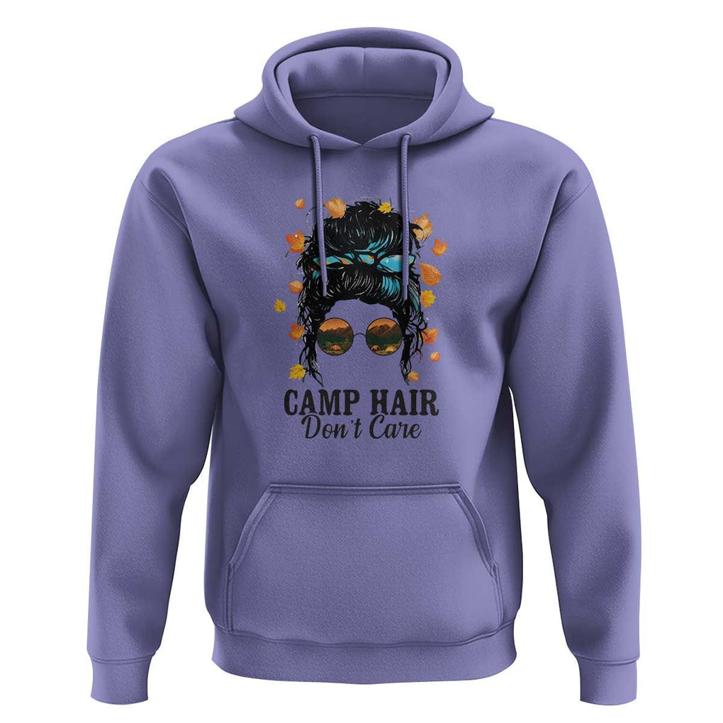 Funny Camping Lover Hoodie Camp Hair Don't Care Messy Bun Camper TS11 Violet Print Your Wear