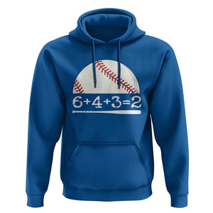 Funny Baseball Hoodie 6+4+3=2 Double Play Baseball Player TS11 Royal Blue Print Your Wear