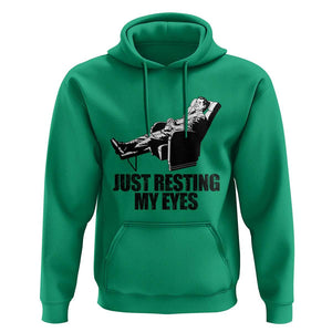 Funny Dad Hoodie Just Resting My Eyes Father's Day TS11 Irish Green Print Your Wear