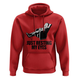 Funny Dad Hoodie Just Resting My Eyes Father's Day TS11 Red Print Your Wear