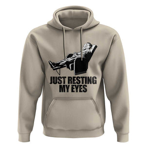 Funny Dad Hoodie Just Resting My Eyes Father's Day TS11 Sand Print Your Wear