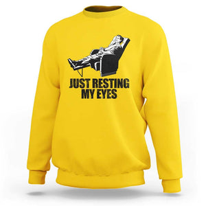 Funny Dad Sweatshirt Just Resting My Eyes Father's Day TS11 Daisy Print Your Wear