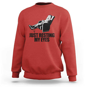 Funny Dad Sweatshirt Just Resting My Eyes Father's Day TS11 Red Print Your Wear