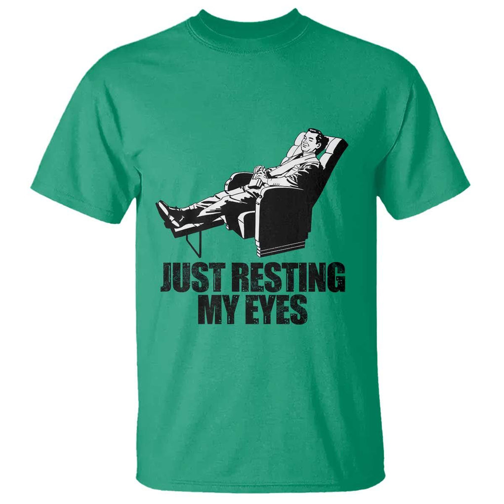 Funny Dad T Shirt Just Resting My Eyes Father's Day TS11 Irish Green Print Your Wear