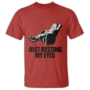 Funny Dad T Shirt Just Resting My Eyes Father's Day TS11 Red Print Your Wear