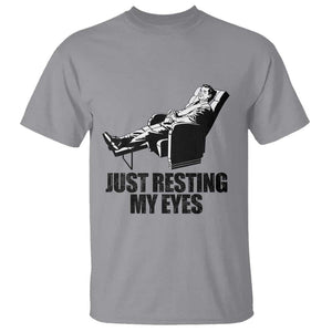 Funny Dad T Shirt Just Resting My Eyes Father's Day TS11 Sport Gray Print Your Wear
