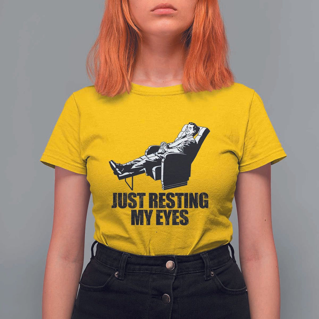 Funny Dad T Shirt For Women Just Resting My Eyes Father's Day TS11 Daisy Print Your Wear
