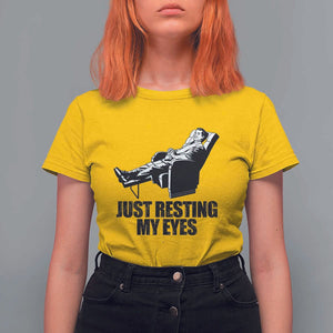 Funny Dad T Shirt For Women Just Resting My Eyes Father's Day TS11 Daisy Print Your Wear