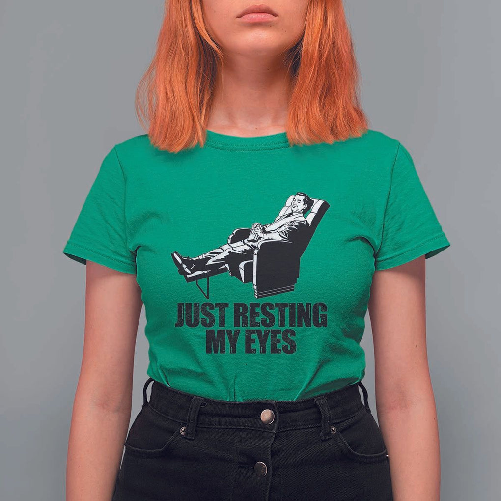 Funny Dad T Shirt For Women Just Resting My Eyes Father's Day TS11 Irish Green Print Your Wear