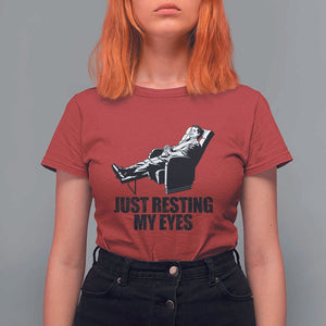 Funny Dad T Shirt For Women Just Resting My Eyes Father's Day TS11 Red Print Your Wear