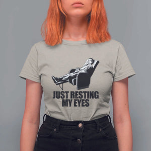 Funny Dad T Shirt For Women Just Resting My Eyes Father's Day TS11 Sand Print Your Wear