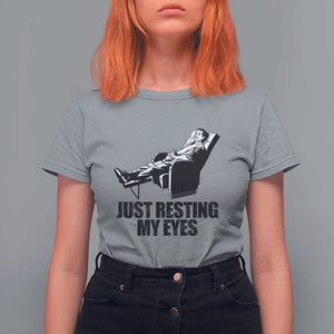 Funny Dad T Shirt For Women Just Resting My Eyes Father's Day TS11 Sport Gray Print Your Wear