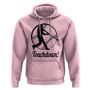 Funny Baseball Hoodie Touchdown Sports Fan Softball Player TS11 Light Pink Print Your Wear