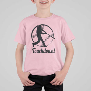 Funny Baseball T Shirt For Kid Touchdown Sports Fan Softball Player TS11 Light Pink Print Your Wear