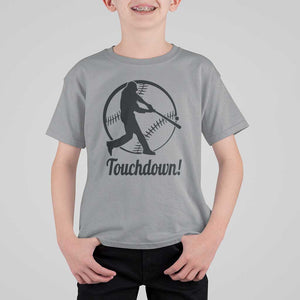 Funny Baseball T Shirt For Kid Touchdown Sports Fan Softball Player TS11 Sport Gray Print Your Wear