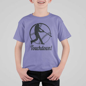 Funny Baseball T Shirt For Kid Touchdown Sports Fan Softball Player TS11 Violet Print Your Wear