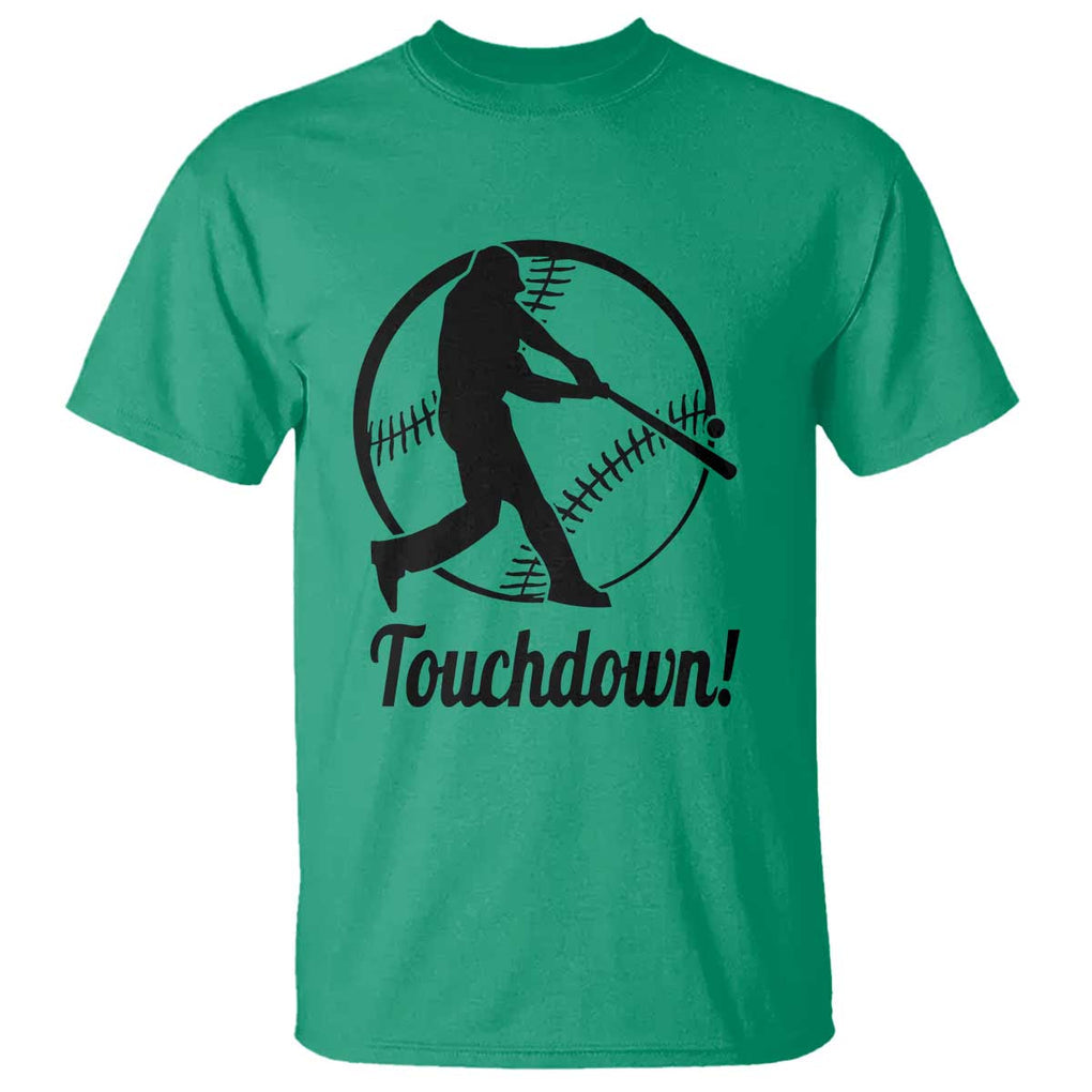 Funny Baseball T Shirt Touchdown Sports Fan Softball Player TS11 Irish Green Print Your Wear