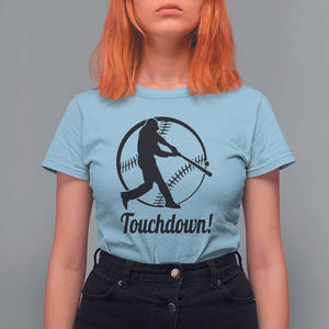 Funny Baseball T Shirt For Women Touchdown Sports Fan Softball Player TS11 Light Blue Print Your Wear