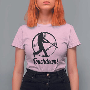Funny Baseball T Shirt For Women Touchdown Sports Fan Softball Player TS11 Light Pink Print Your Wear