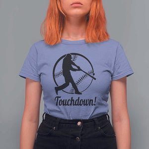 Funny Baseball T Shirt For Women Touchdown Sports Fan Softball Player TS11 Violet Print Your Wear