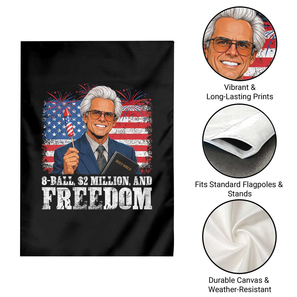8 Ball 2 Million Dollars And Freedom Garden Flag Billy Meme Baby 4th of July