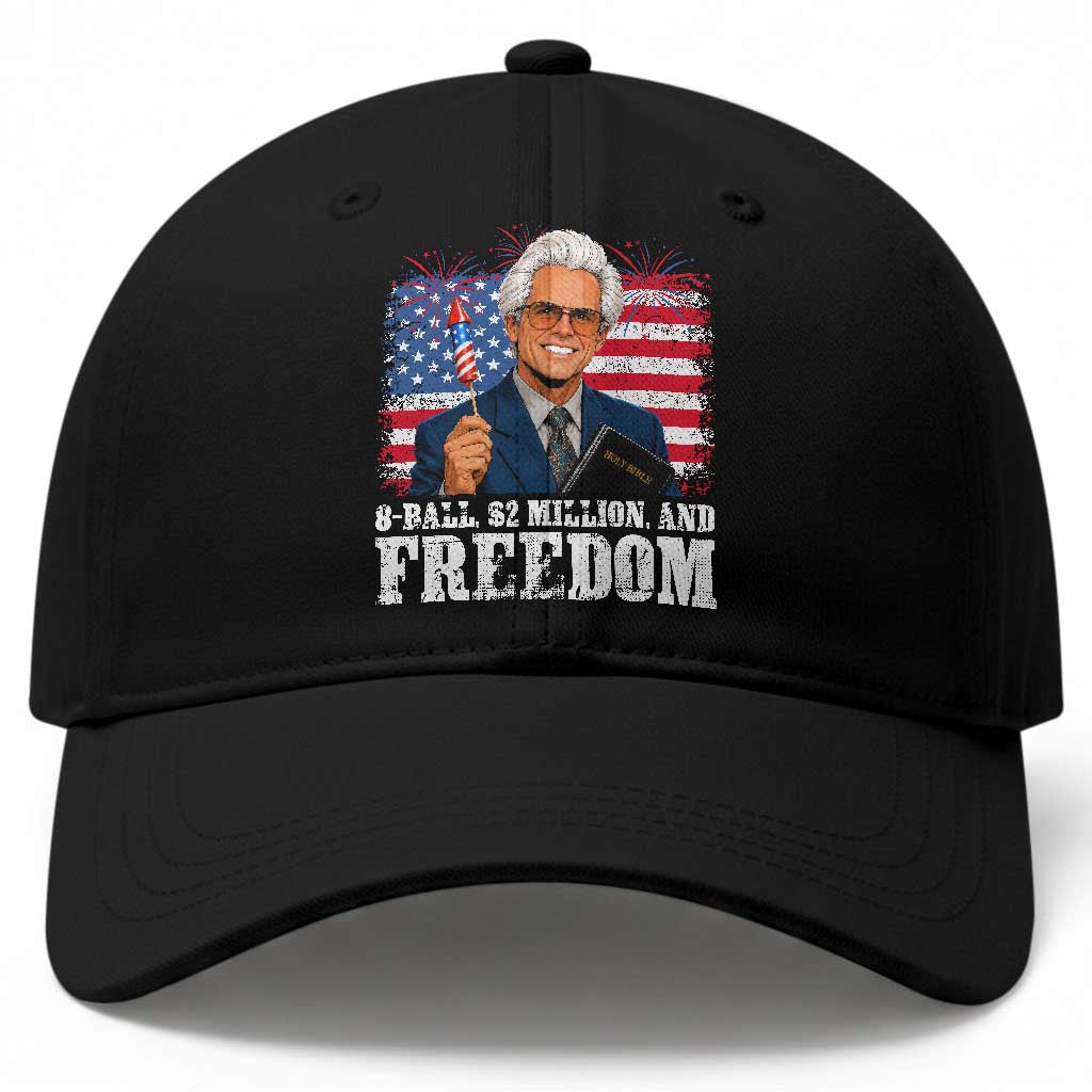 8 Ball 2 Million Dollars And Freedom Baseball Cap Billy Meme Baby 4th of July